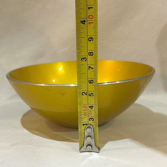 VTG Emalox Aluminum Bowl Norway Enameled Yellow Scandinavian - Picture 3 of 5